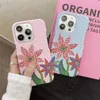 iPhone 14plus 14pro 13promax 13 14promax 13 12promax 12pro 12 Luxury PU Leather Protective Coverのファッションのかわいい太陽の花の漫画電話ケースケース