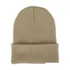 Berretti / Berretti con teschio Cappelli lavorati a maglia di colore puro Uomini e donne Cappello caldo all'aperto Ricamo Berretto di lana semplice Berretto personalizzato Logo Drop Delivery Dhill