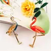 Brooches Design Flamingo Alloy Red Blue Enamel Bird Women's Metal Animal Brooch Pins Banquet Broche Gift Scarf Buckle