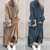 Casual Dresses Cold Resistant Soft Autumn Winter Plus Size Warm Oversized Long Dress Daily Clothing