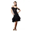 Bühne tragen Sexy Doppelschicht Puffy Kuchen Rock Latin Dance Kleid Für Frauen Chacha Rumba Leistung Kostüme Wettbewerb DQS12046