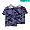 Heren t shirts 3d camouflage effect zomer korte mouw losse shirt ronde nek half Koreaanse jeugdstudenten kleren trendy t -shirt