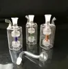 Rauchpfeifen Shisha Bong Glas Rig Öl Wasser Bongs Mini 2-Rad kleiner quadratischer Topf (1)