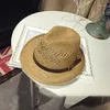 Chapeaux à large bord Vintage chapeau de paille été plage parasol britannique Jazz casquette creuse pour hommes femmes classique Cowboy en gros