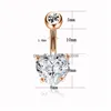 Party Favor Crystal Belly Button Stainless Steel Perforated Diamond Heart Ring Pendant Ladies Fashion Jewelry Drop Delivery Home Gar Dhkxb