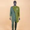 Men's Tracksuits African Suits for Men Embroidery Print Blazer and Pants Set Business Dress Suit with Kerchief Party Wedding Evening A2316023 230523