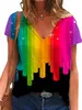 LGBT Gay Pride camisas lesbianas Arco Iris bandera camiseta Gay orgulloso inspirador camisetas amor corazón estampado LGBTQ igualdad cuello en V Tops