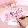 Gratulationskort Mothers Day Card Pop Up Love For Mom Happy 5.9 X 7.87 3D från dotter eller son Unika dag/födelsedagspresenter släpp leverans AM8BI