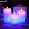 Bougies Danse Flamme LED Bougie Lumière avec RVB Télécommande Minuterie Cire Pilier Bougie pour Mariage Décoration De Noël Chambre Veilleuse 230522