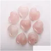 Party Favor Natural Crystal Stone hartvormige edelsteen ornamenten yoga genezende ambachten decoratie 30 mm dhs drop levering home tuin dhwel dhwel