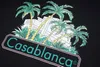 القمصان الرجالية Casablanca الرجال نساء كبير طباعة هاواي قصيرة الأكمام القطن Tee Casa T230523