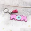 Keychains Lanyards akryl Keychain Pendant Creative Mom Tassel Mothers Day Gift Lage Decoration Keyring Key Chain Drop Delivery F DHLVN