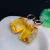 Boucles d'oreilles pendantes Shilovem 18k or jaune citrine goutte bijoux fins femmes fête plante classique cadeau de noël 15 20mm Myme15206881j