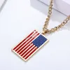 Pendant Necklaces US Flag Necklace Star and Stripe Pendant Necklace Stainless Steel Dog Tag Men's and Women's Jewelry Patriot Veterans Day Gifts Popular G220522