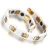 Bangle Vinterly Pulseiras para Mulheres Cadeia Goldcolor AAA CZ Pedra Pulseira Mulher Saúde Energia Hematita Cerâmica Pulseiras Femme Jóias