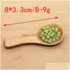 Party Favor Simation Food Wood Spoon Creative Childrens Toy Keychains Diy Kylmagnet Dekorativa hantverk Ornament Drop Delivery Dhcoz