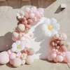 Andere evenementenfeestjes 109pcs White Flower Daisy thema Arch Garland ballonnen 5/10/12 inch roze perzik latex ball kits vrouw verjaardag jubelachtige geschenken 230523