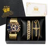 Нарученные часы роскошные золотые стальные часы мужчины супер большие циферблаты с широким ремнем мужской Quartz Wath