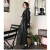 Skórzanie damskie sztuczne jesienne, długi płaszcz do kobiet dla kobiet płaszcz przeciwdeszczowy Koreańska moda Casaco feminino jaqueta manteau femmewomen's