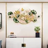 Wanduhren Chinesischen Stil Uhr Wohnzimmer Home Fashion Anmutige Kreative Quarz Ginkgo Blatt Dekoration ClockWall