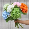 Flores decorativas Hydrangea artificial peony 3D Mão realista Feel Bridal Bouquet Decoração de casamento Fake for Garden Home Decor