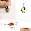 Keychains Lanyards Creative Keychain Pendant Football Baseball Basketball Volleyball Beach Ball Rugby Key Chain Pvc Keyring Small Dhtln