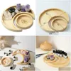 Other Home Decor Crystal Wooden Tray Decoration Ornaments Creative Moon Shape Essential Oil Display Drop Delivery Garden Dhlca