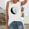 T-Shirt für Damen, Seeyoushy Moon Print, lustiges Damen-T-Shirt, ärmellos, Vintage-Sommer-T-Shirt, Femme, Harajuku-Shirt für Damen, Sommer-Tops, Kleidung 230522