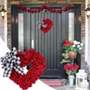 Decorative Flowers Garland Wreath Nice Textures Door Hanging Exquisite Bright Color Charming Valentines Day Decoration