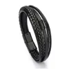 Delysia King Trendy Leather Braided Bracelet Alloy Magnetic Clasp Bracelets for Men GC2145