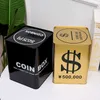 Dekorativa föremål Figurer Creative Big Piggy Bank Metal Gold Large Money Boxes For Money Adults Children's Saving Period Bank Coin Money Organizer Gift G230523