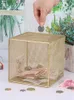 Decoratieve objecten Figurines Smeedijzeren holle ontwerp Piggy Bank Alleen in niet uit grote capaciteit Children's Money Saving Box Gold Color en Rose Gold G230523