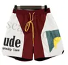 Mens Athletic Rhude Shorts Mesh Short Men Womens di alta qualità Classic Designer Beach Designer Casual Street Hip Hop Coppie