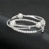 Bracelet Bijoux De Mariage Or Argent Couleur Ouvert Manchette Bracelets De Mariée Simple Simulé Perle Boule Perle Bracelets Réglables Pour Les Femmes