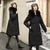 Женские траншеи Coats Winter Big Fur Witchded Padded Jacket 2023 Стиль корейская модная талия в средней длине.