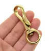 Keychains Simple Smooth Solid Raw mässing Swivel Japanese Fishhook U Hook Clasp Keychain Keyring Leather Craft Diy Jean Wallet Chain Fob