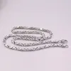 Chaînes Collier chaîne à maillons byzantins carrés en argent sterling 925 de 4 mm 23,6 pouces