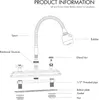 Robinets de cuisine évier robinet en acier inoxydable nickel brossé Commercial moderne haut 2 trous tirer vers le bas pour barre utilitaire de blanchisserie