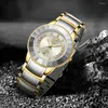 ساعة معصم Skmei Business Mens Watches Style Luxury Watch Men Gold Gold Stains Strap Strap Quartz Clock Relogio Maschulino