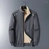 Men's Hoodies Male Autumn Winter Men's Fleece Thickened Sweatshirt Stand-up Collar Lamb Jacket Loose Warm Large Size