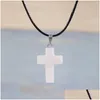 Pendant Necklaces Natural Crystal Necklace Gemstone Cross Fashion Jewelry Accessories Creative Gift Drop Delivery Pendants Dhs4K