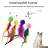 Toys 10st Cat Cat Wand Toy Refills Cat Feather Toys Accessories For Cat Fishing Pole Assorted Teaser Refills With Bell för inomhuskitten G230520