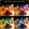 Приветствующие открытки музыкальная открытка на день рождения Большой светодиодная световая свеча 3D -всплывающее окно с счастливой музыкой приветствует