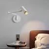 Lampy ścienne Nowoczesne kryształowe czarne kinkie światło LED zewnętrzne Niebieskie inteligentne łóżko łazienki Antite drewniane koło pasowe