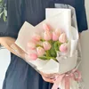 Dekorative Blumenkränze, 35 cm, Tulpenblume, künstlicher Blumenstrauß, 105 Stück, PE-Schaum, Fake für Hochzeitszeremonie, Dekoration, Hausgarten, 230522