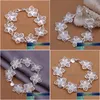 Chain 925 Sterling Sier Bracelet Flower Elegant Beautif Jewelry Bracelets For Women Lady Cute 20Cm 8Inch Factory Pri Dhgarden Dh1Gd