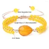Strang Natürliche Chalcedon Gelb Stein Perlen Armbänder Armreifen Für Frauen Charm Reiki Heilung Armband Schmuck Geschenke