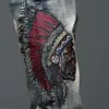 2023 New Summer Non mainstream Men's Straight Leg and Knee Personalized Fashion Embroidered Jeans Shorts P230522