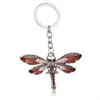 Keychains Lanyards Creative Dragonfly Diamond Keychain Pendant Car Key Chain Gift Keyring Drop Delivery Fashion Accessories Dhft6