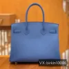 Bag Tote Helt handsömd Platinum 30epsom Palm Cow Leather mode Portable Women's Luxury Love Navy